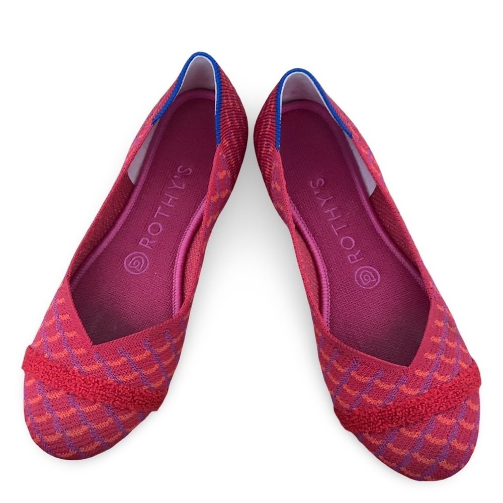 Rothy's Vibrant Pink and Blue Flats